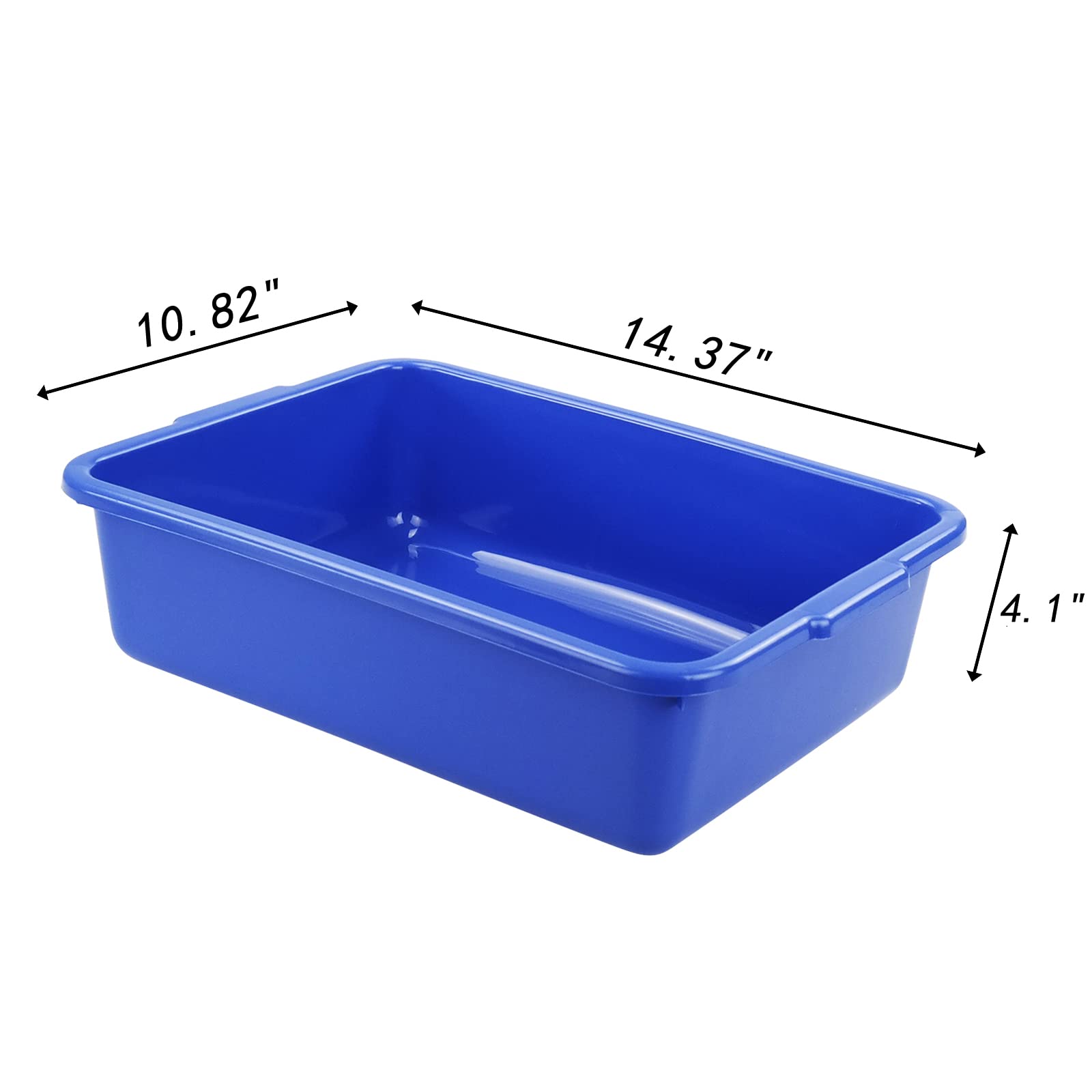 Obstnny 8 L Small Commercial Bus Box, Plastic Wash Tub Basin, 5 Packs, Navy Blue