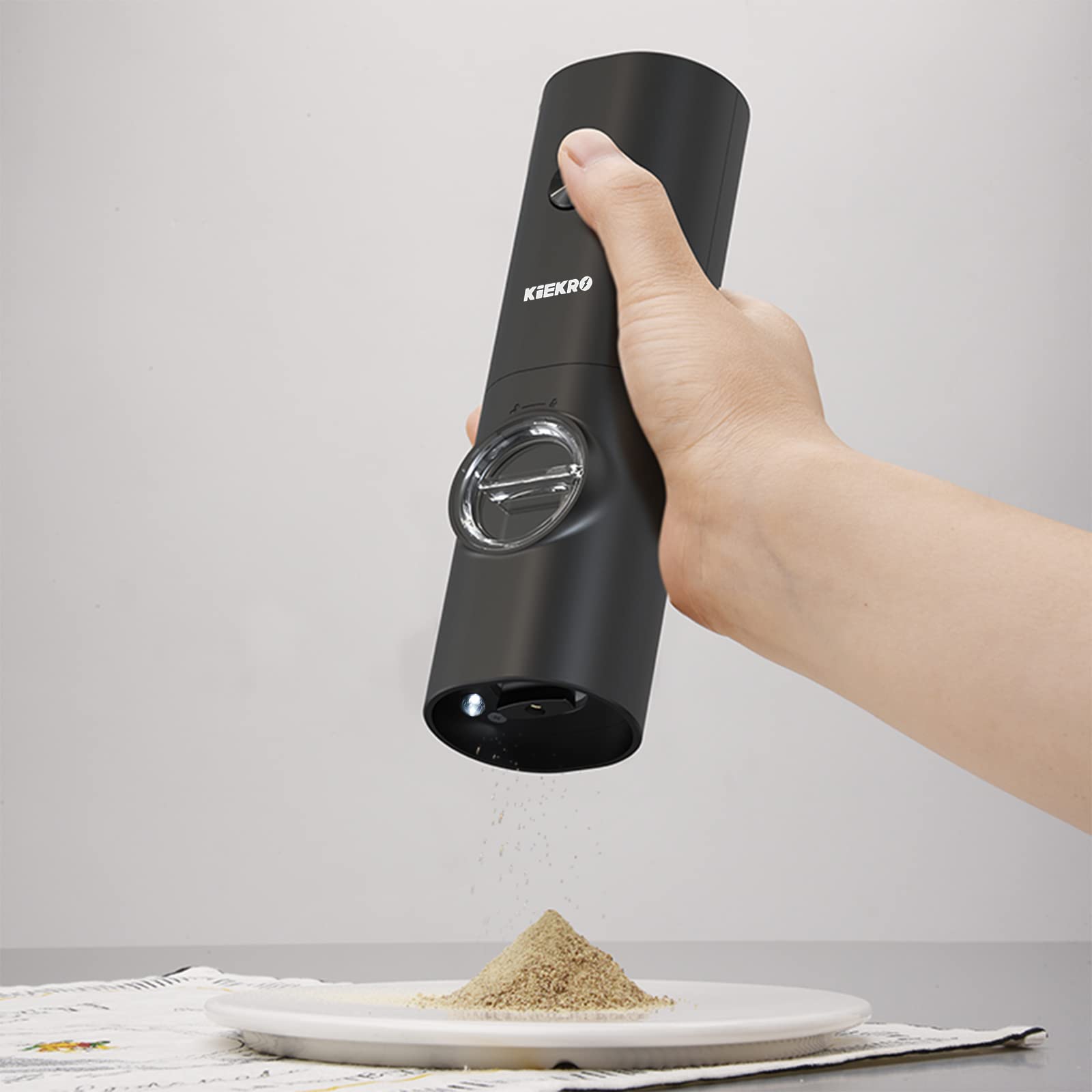 Kiekro Electric Salt And Pepper Grinder Set, Battery Operated Salt And Pepper Grinder (Without Battery), Kitchen Gadget With Whi