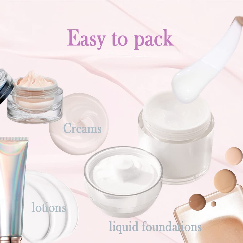 Pudier Airless Pump Jar, 15/30/50Ml Refillable Skin Care Containers, Push Down Pump Dispenser Bottles For Lotions, Creams, Serum
