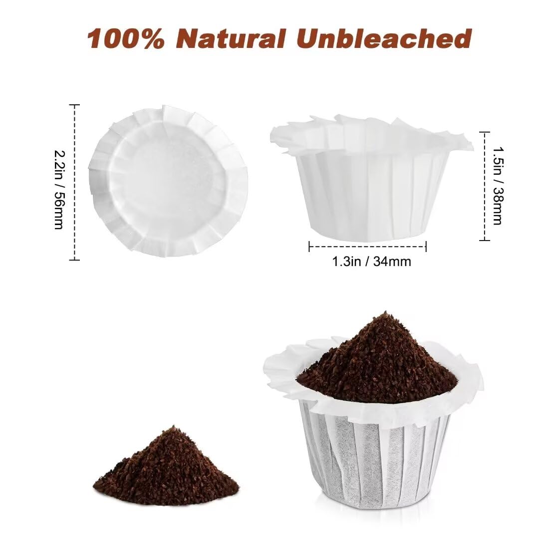 Disposable Paper Coffee Filters, Paper Filters For Keurig Single Brewer Reusable Cups, K-Cup Coffee Pods, Fits All Brands Reusab