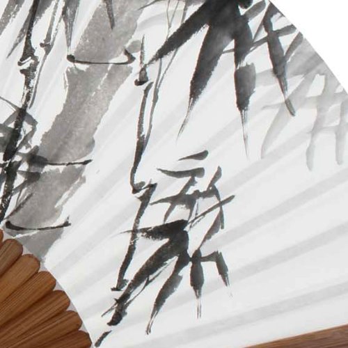 Hand Painted Folding Painting Korean Mulberry Rice White Paper Bamboo Art Wooden Asian Oriental Wall Deco Handheld Decorative Fa