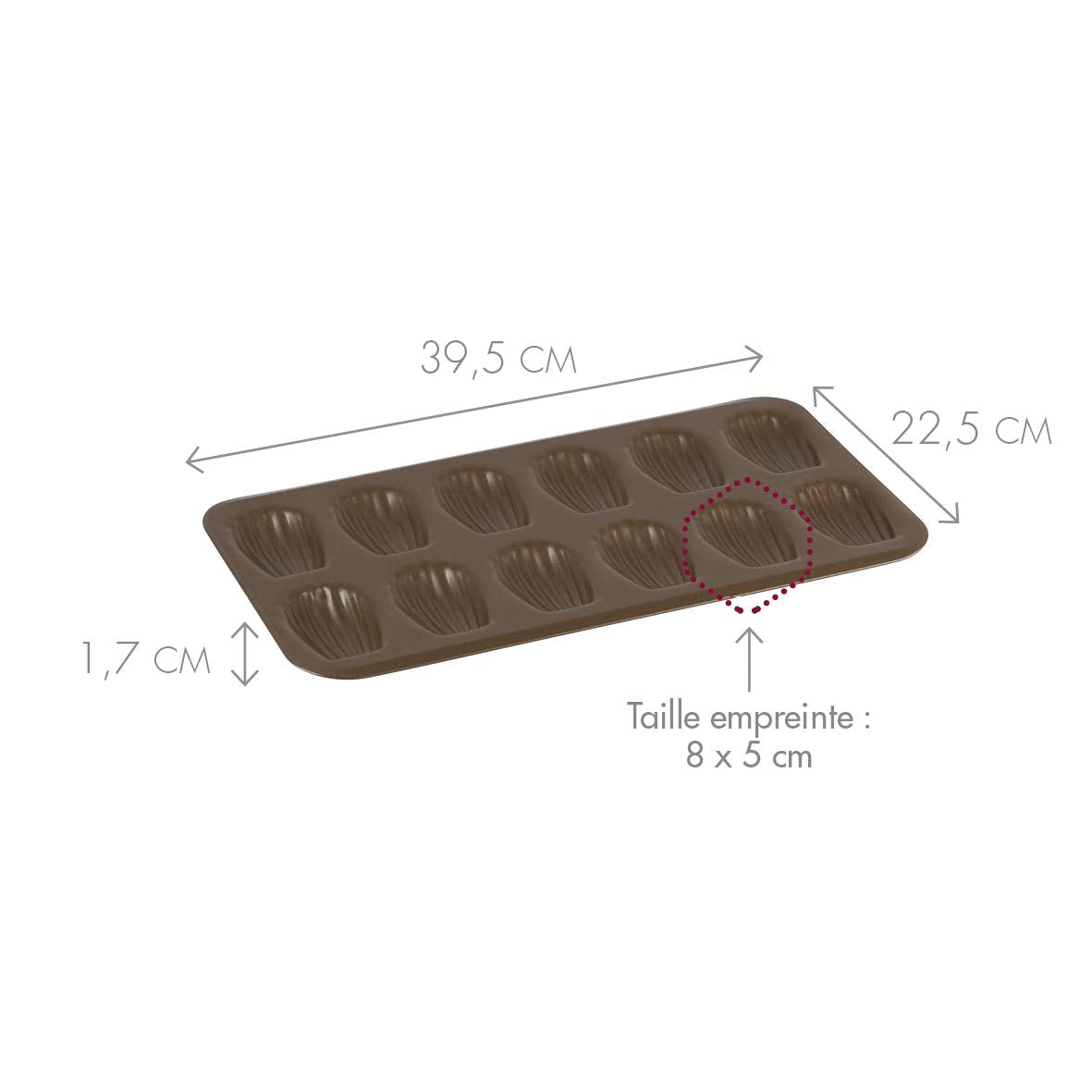 Paderno World Cuisine Non-Stick Madeleine Sheet, 15.5 X 7.875 Inch, Black