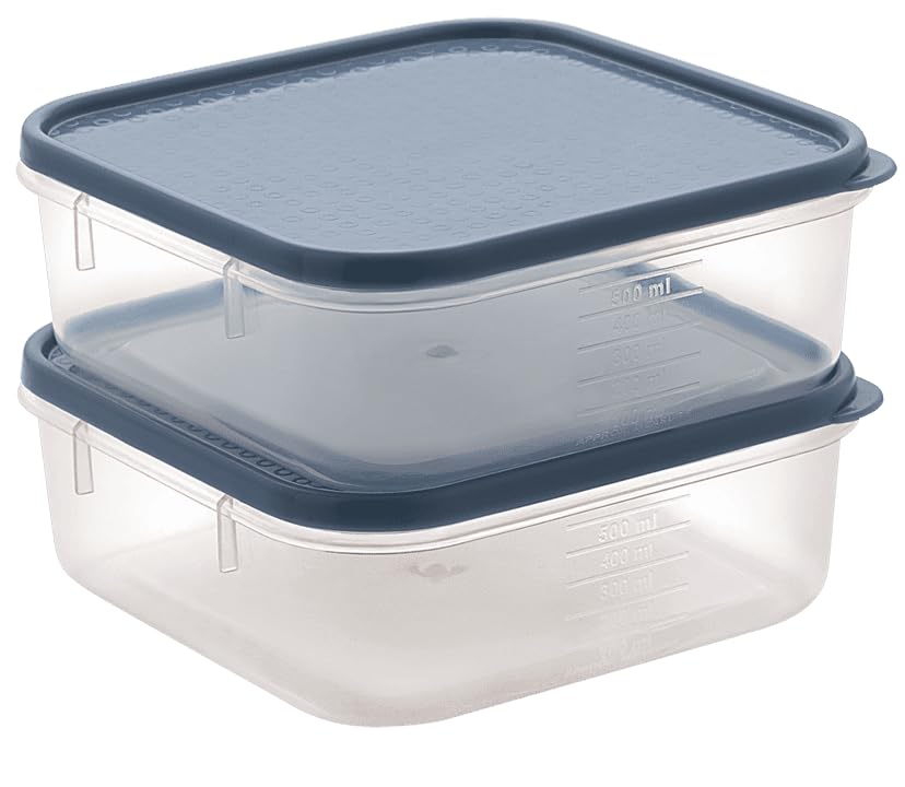 All Time - Polka Modular Storage Container Set Of 2|Airtight|Stackable|Bpa Free|Food Grade Safe|1000Ml Each