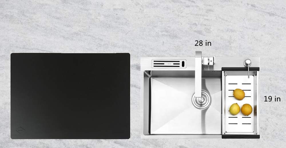 Supmat Xxl, 20''X28'', Super Versatile Extra Large And Thick Heat Resistant Silicone Mat, Counter Mat, (Pure Black)