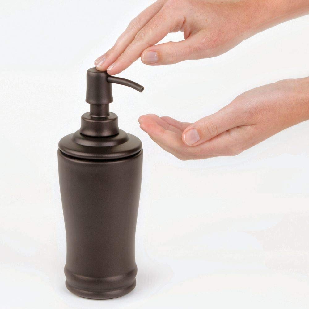 iDesign Metal Tall Liquid Soap Dispenser Pump  The Olivia Collection - 8 Oz.  Bronze