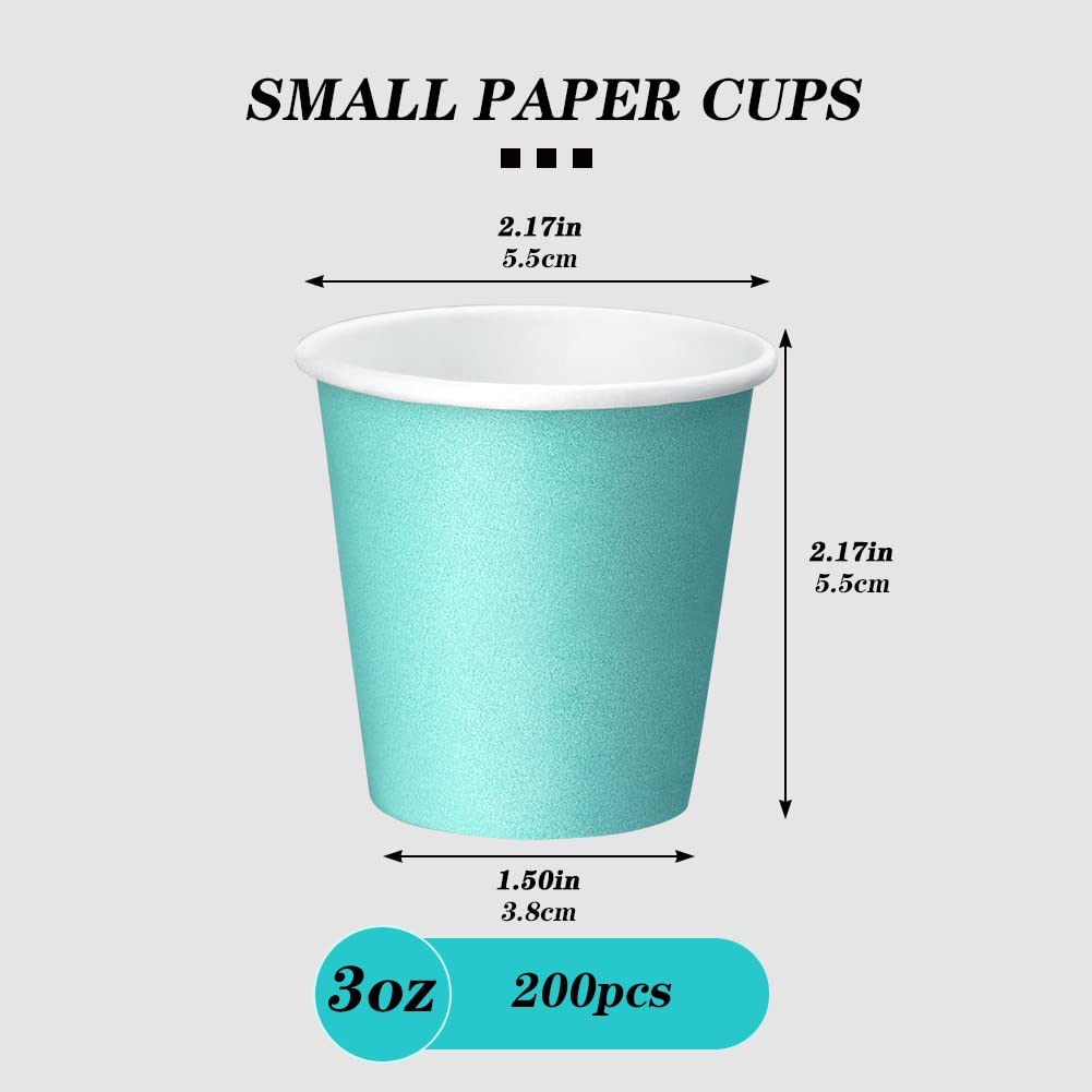 200 Pack 3 Oz White Paper Cups, Bathroom Cups Disposable,Moushwash Cups Small Snack Cups For Water, Juice,Candy Ideal For Party