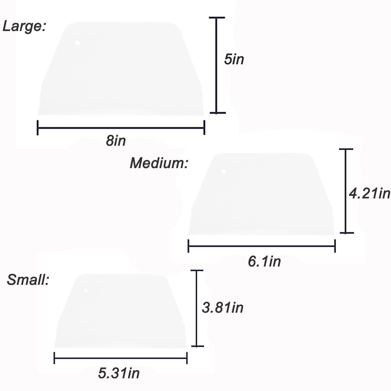 3 Pcs Dough Scraper Bowl Scraper Food-Grade Plastic Dough Cutter Trapezoidal Hard Plastic Cutter Multi-Function Kitchen Scraper