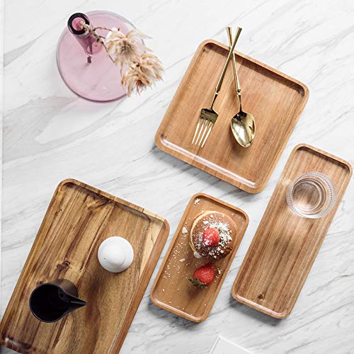 Homeimpel Wooden Platter, Wood Dinner Plates, Wooden Serving Tray, Wooden Dish For Sweets Fruit Dessert Food Appetizer Dessert S