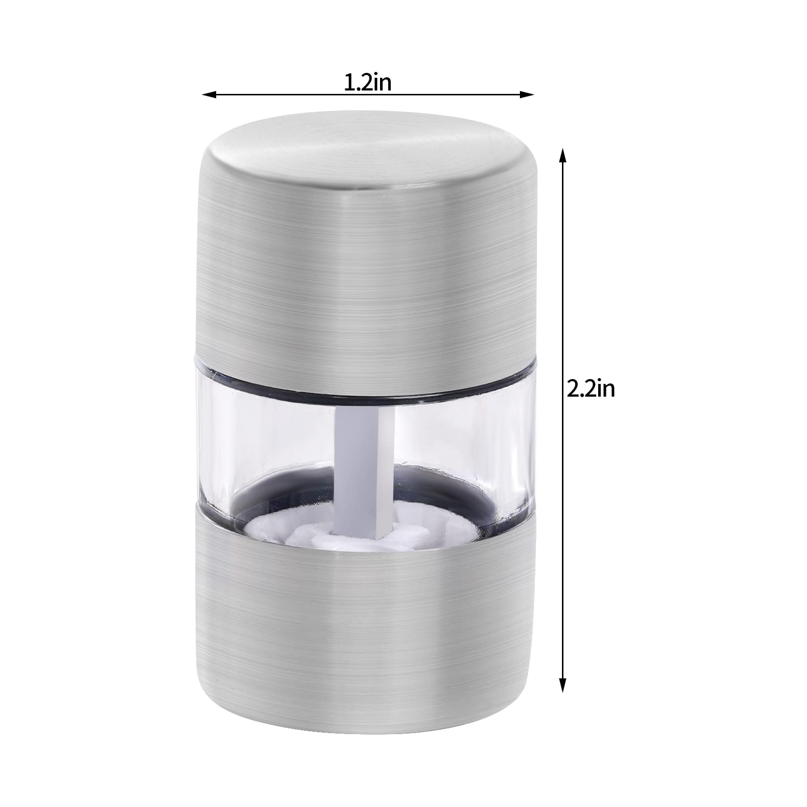 Miayon 4Pcs Sea Salt And Pepper Grinder Set Transparent Tiny Spice Pepper Mill Shaker Portable Coarseness Ceramic Salt Grinder M
