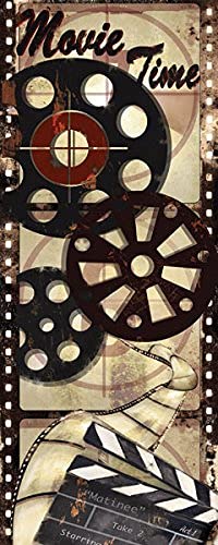 Gango Home D  Cor Movie Night! Classic Old-Fashioned Cinema Enjoy The Show And Movie Time Panel Set By Tre Sorelle Studios; Two