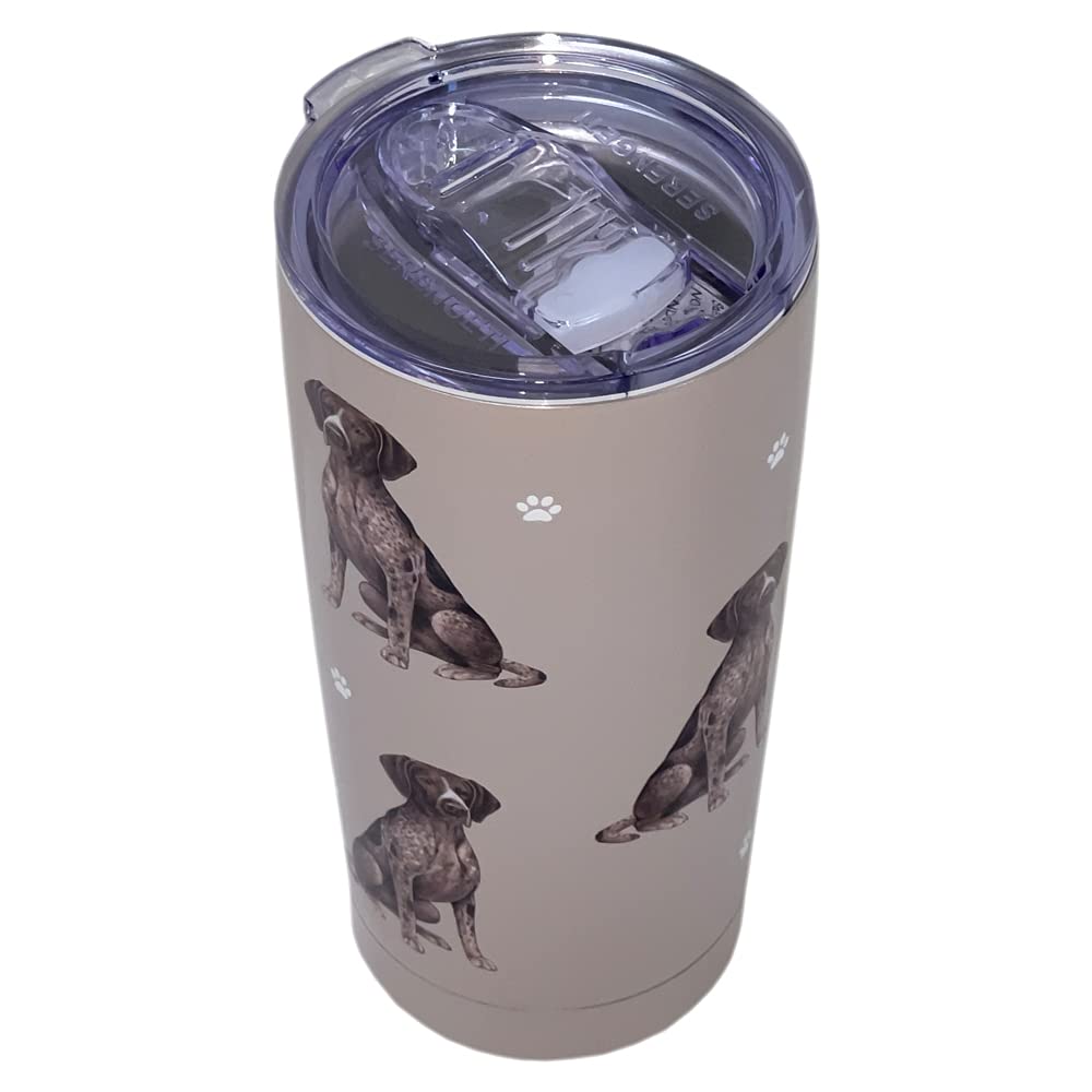 German Shorthaired Pointer Tumbler Serengeti 16 Oz Stainless Steel, Vacuum Insulated Tumbler With Spill Proof Lid - 3D Print - I