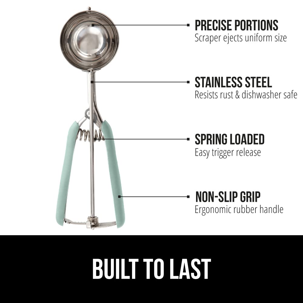Gorilla Grip Stainless Steel Multipurpose Bpa-Free Spring Scoop, 1 Tbsp, Melon Ballers, Cookie Dough Scoops, Perfect Portion Siz