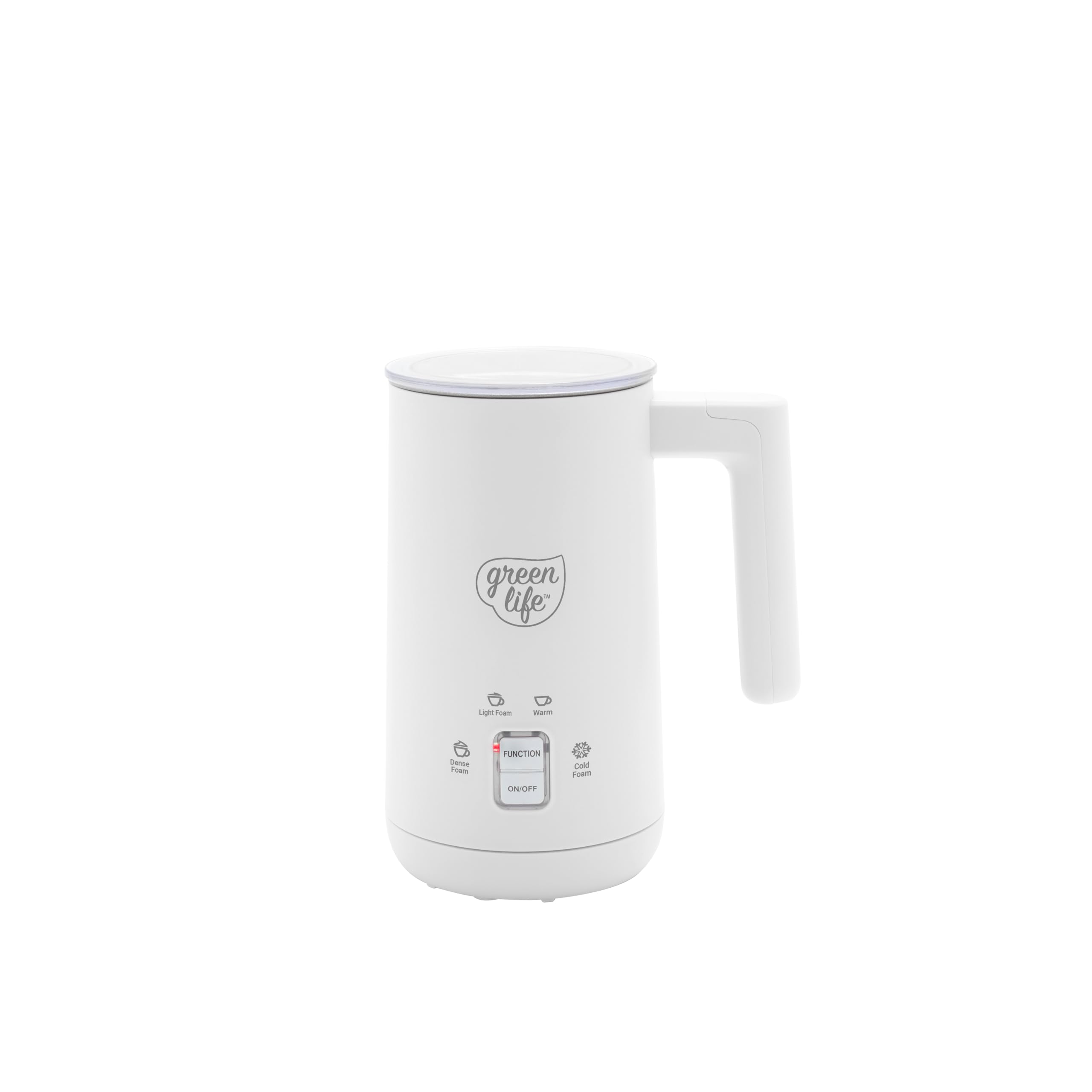 GreenLife Ceramic Electric Milk Frother, 10oz, 4in1, Auto Hot and Cold Foam, Dense and Light Foam, PFOA and PFAS Free, Cordles
