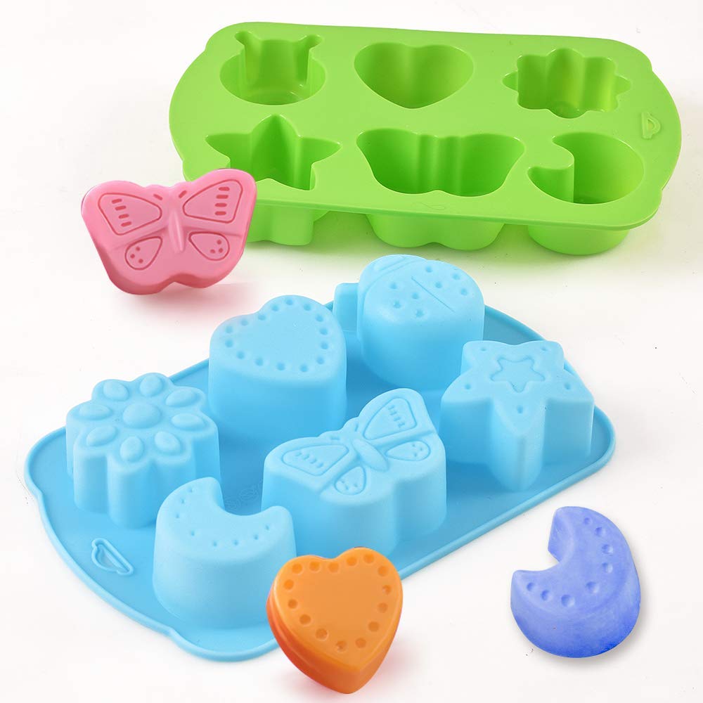 Newk Insects Silicone Candy mold  4 Packs 6- Cavity Animal Butterfly Moon Star 3D Bakeware Mold  Nonstick Food Grade Mold for Candies  Chocolate  Ice Cube  Resin Craft