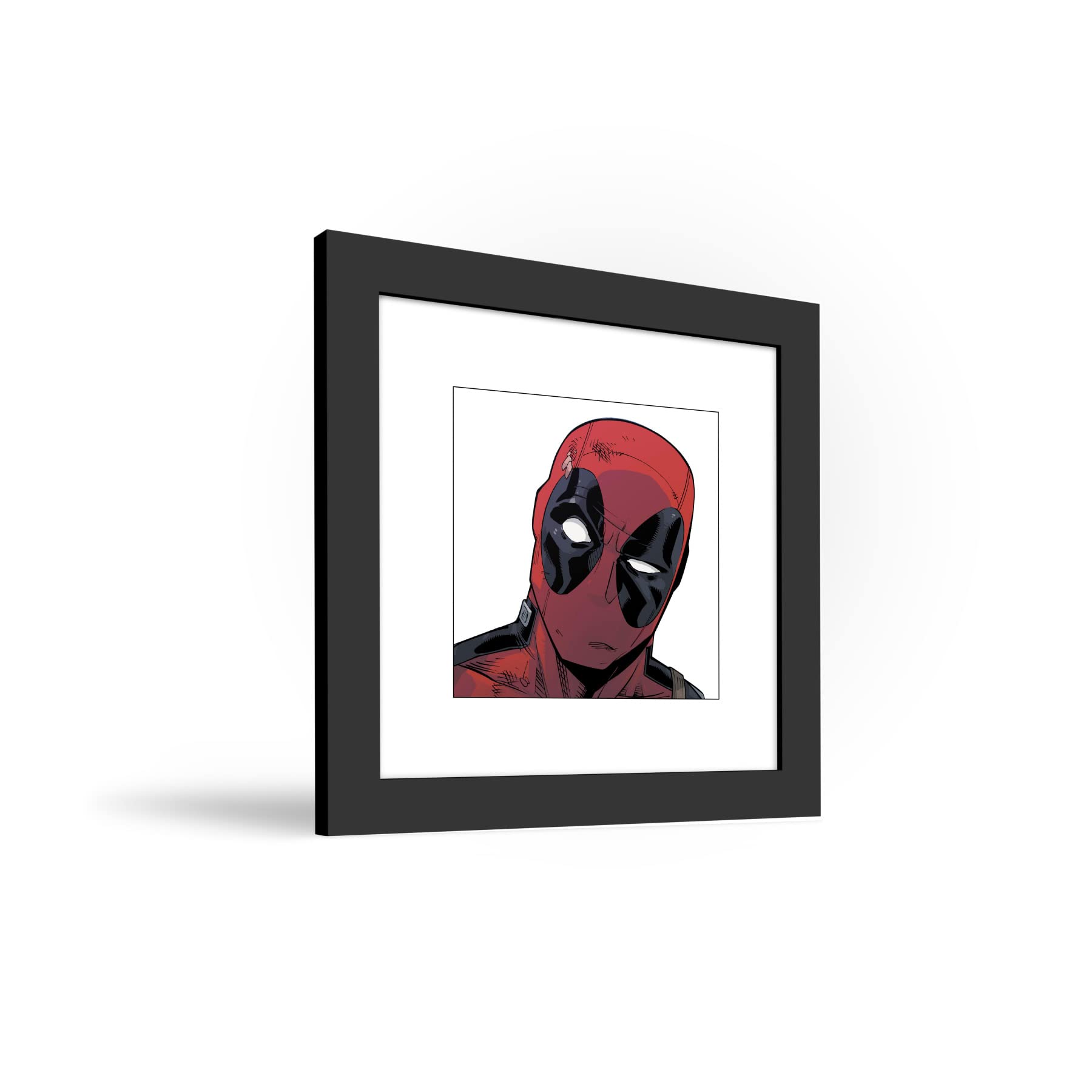 Trends International Gallery Pops Marvel Comics - Deadpool - Wink Portrait Wall Art, Black Framed Version, 12'' X 12''