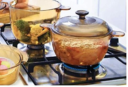 VISIONS 1.5 Litre Pyroceram Glass Cookpot with Glass Cover  Brown