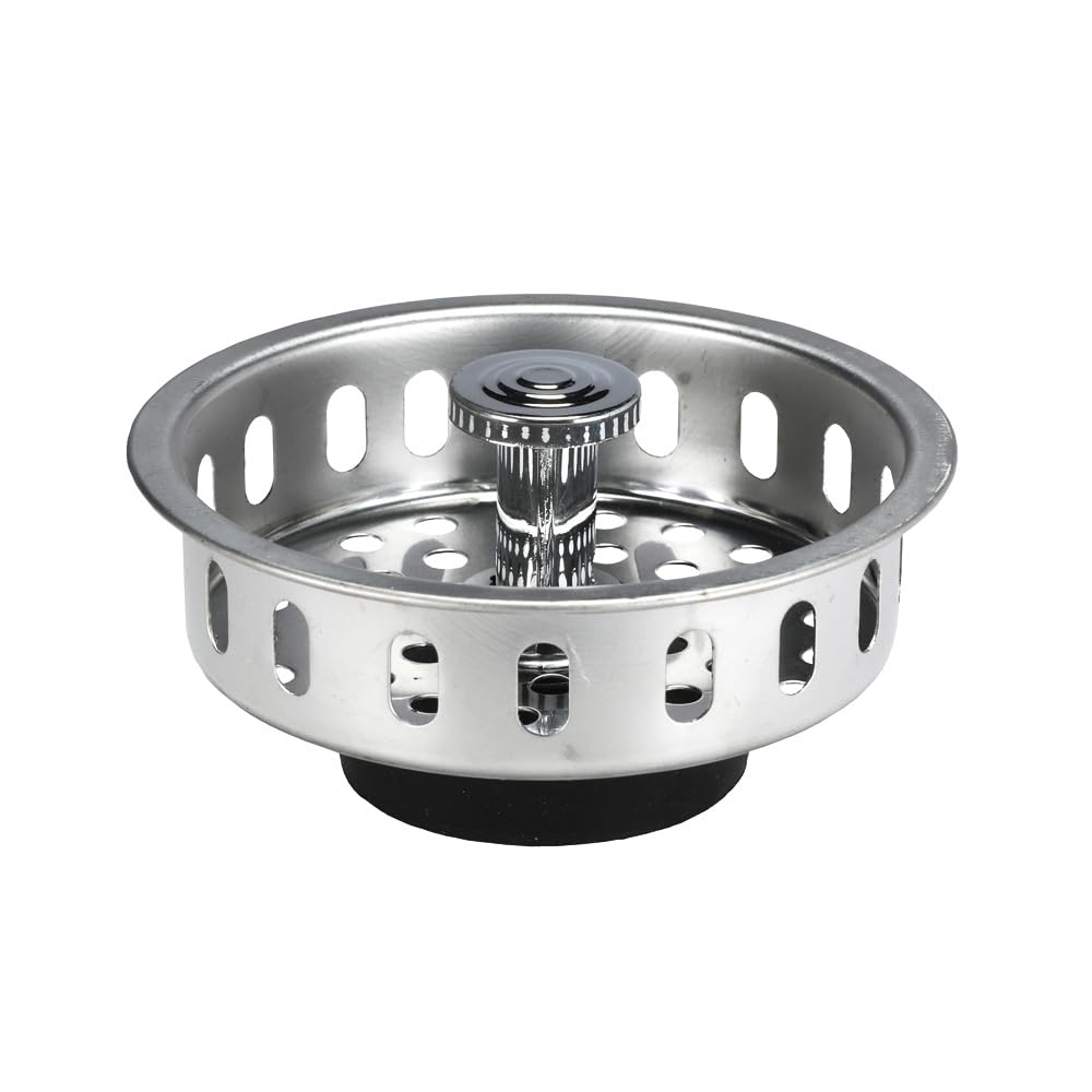 Danco 80900 Universal Basket Strainer With Drop Center Post, Stainless Steel, Chrome Plated
