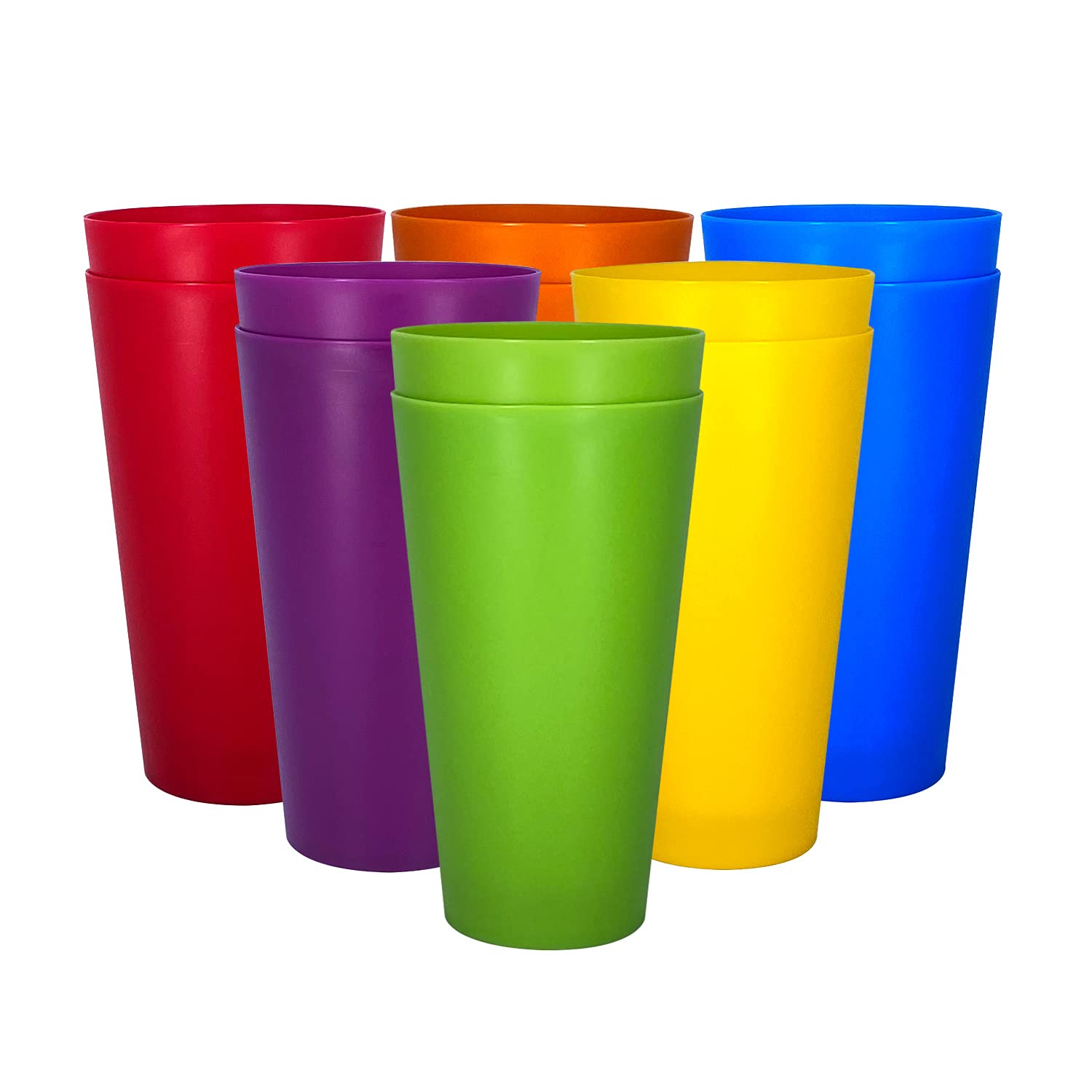 yongzhenlite Set of 12 Unbreakable Drinking Cups,32ounce Large Plastic Tumblers for Indoor Outdoor Use,Lightweight,Dishwasher &