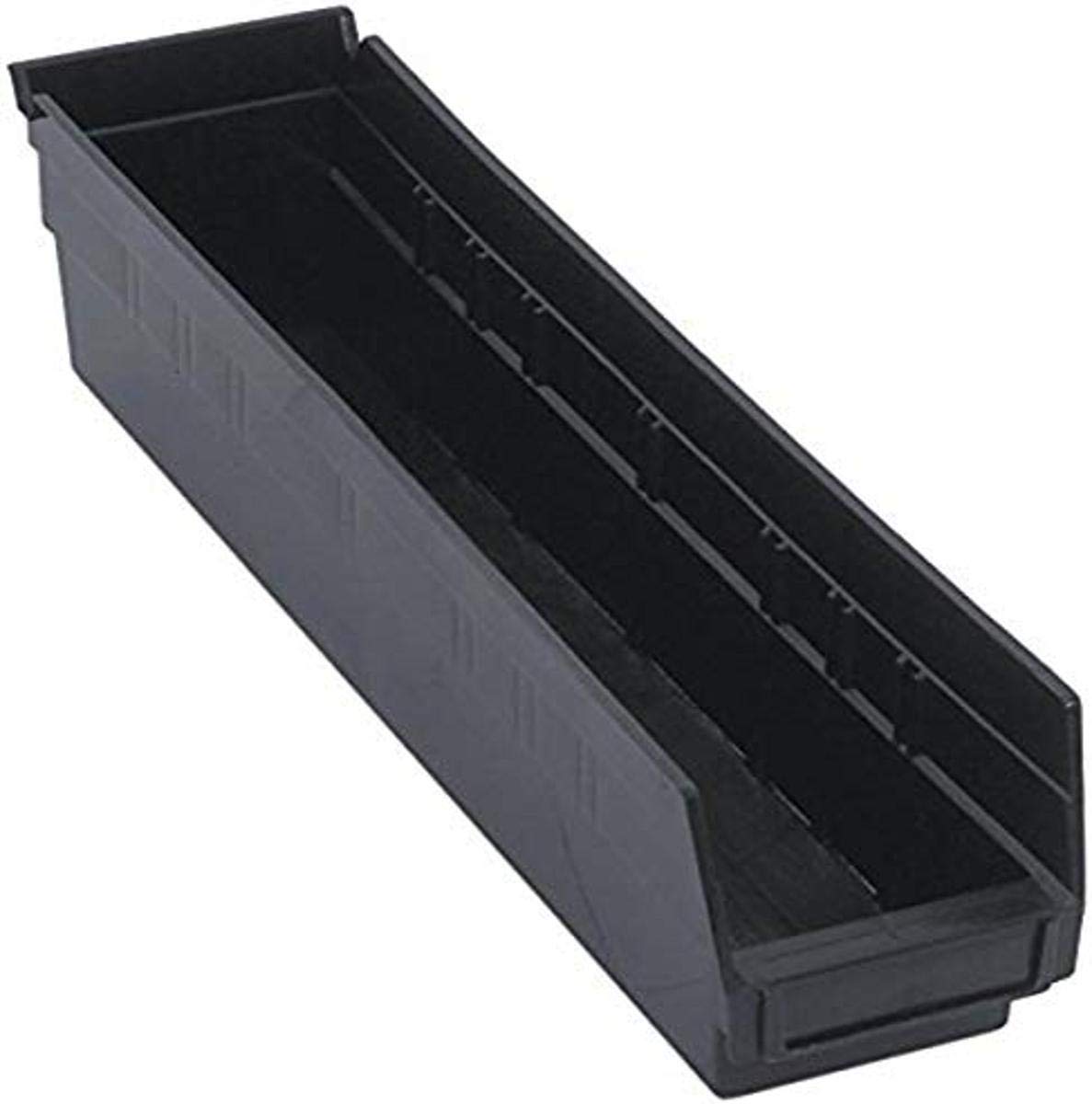 Quantum Storage Systems Qsb103Bk 20-Pack 4'' Hanging Plastic Shelf Bin Storage Containers, 17-7/8'' X 4-1/8'' X 4'', Black