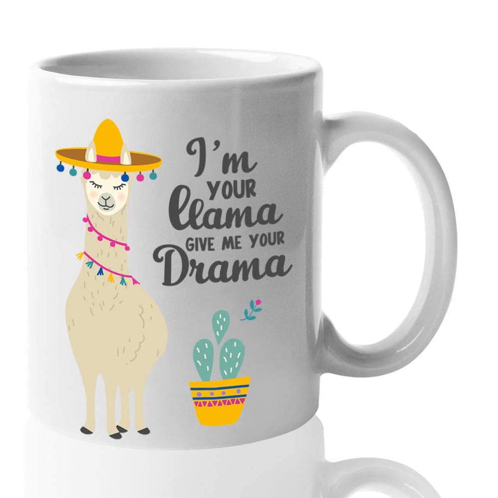 Bubble Hugs Counselor Coffee Mug 11 Oz, I 'M Your Llama Give Me Your Drama Funny Gift For Guidance Mental Health Therapist High