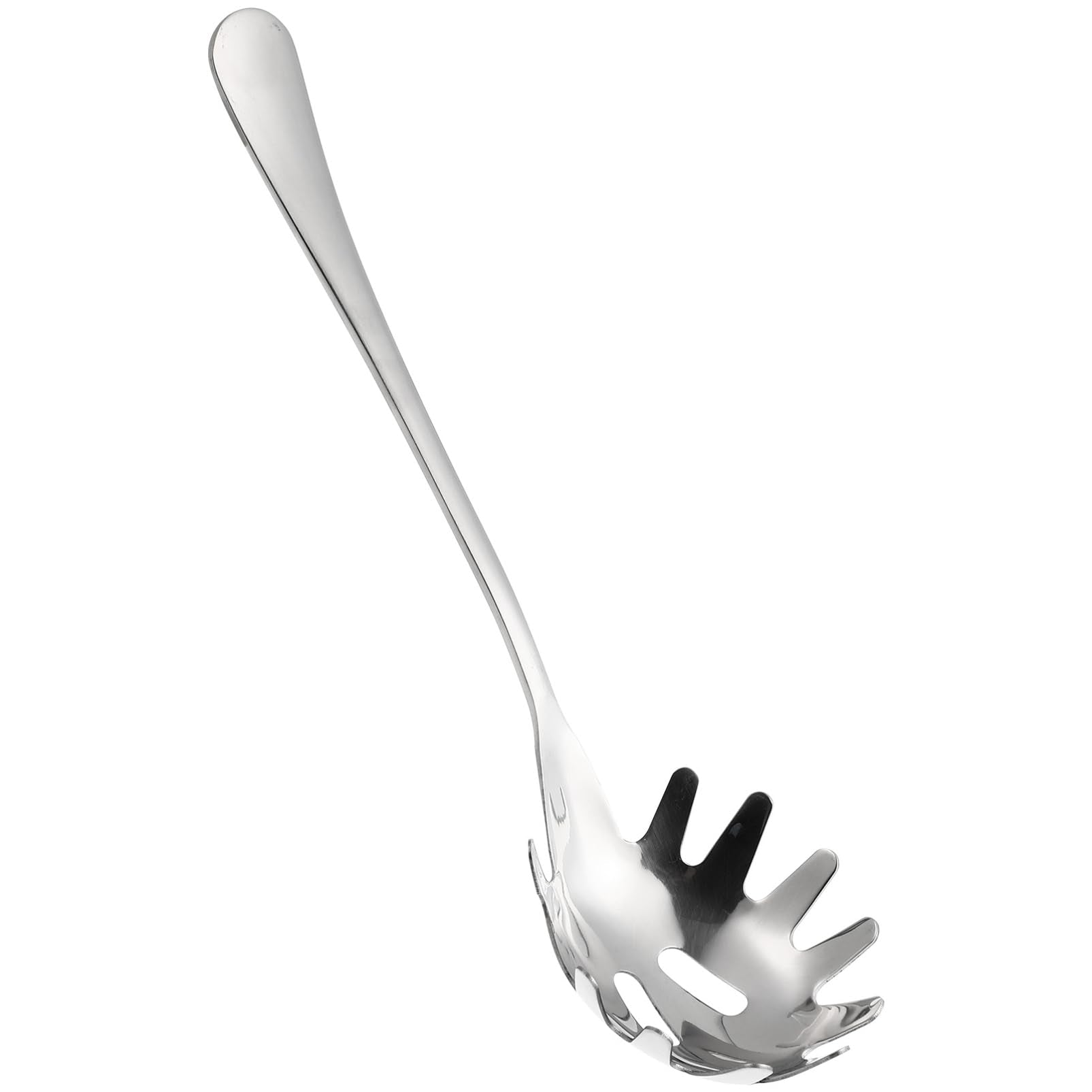 Cabilock Stainless Steel Spaghetti Spoon Server 9.44 Inch Pasta Serving Utensil with Comfortable Handle for Noodles Dumplings Eg