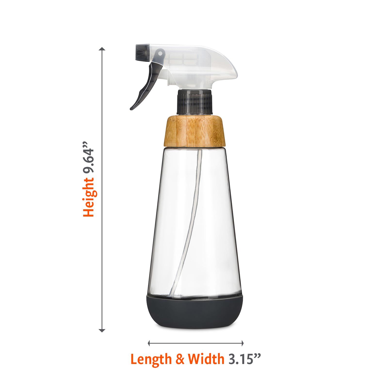 Full Circle Bottle Service-Refillable Glass Spray Bottle-Versatile Stream & Mist Options,Bamboo With Protective Silicone Boot-Id