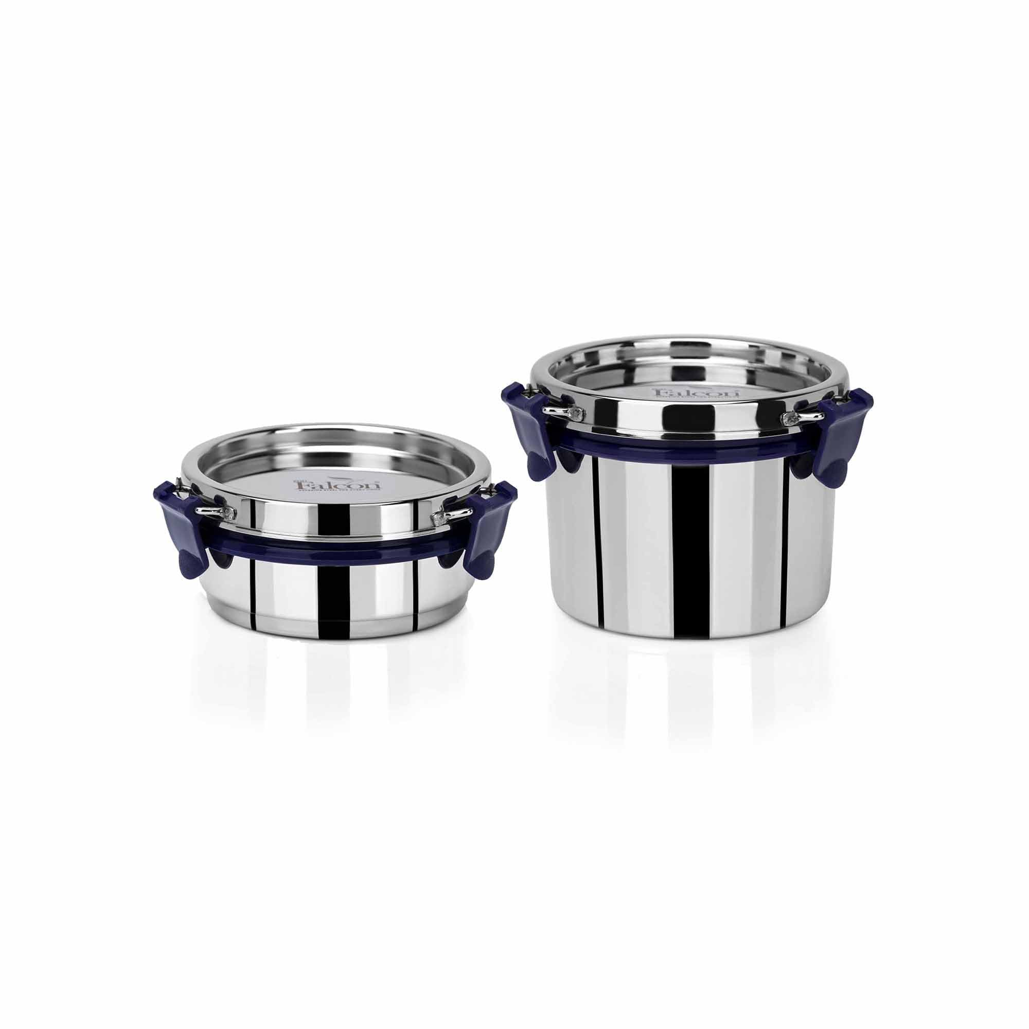 Pddfalcon Econxt Stainless Steel Lunch Box Set, Airtight Lid, Easy To Clean,100% Leakproof With Bis Certified, Jindal Seal & Mad