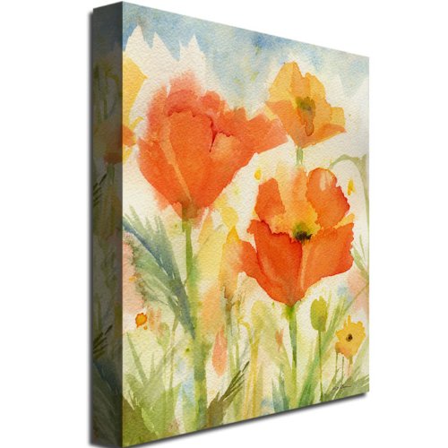 Field Of Poppies By Sheila Gold Ornate Frameen, 18X24 Inches Canvas Wall Art