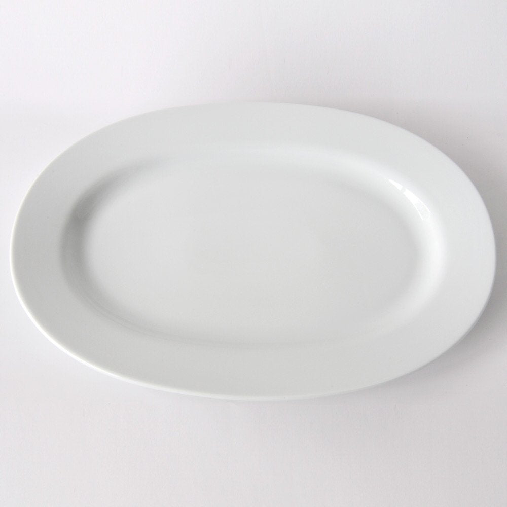 A Di Alessi 14-1/4-Inch By 9-3/4-Inch Platebowlcup Ov.Serving Plate, White Porcelain