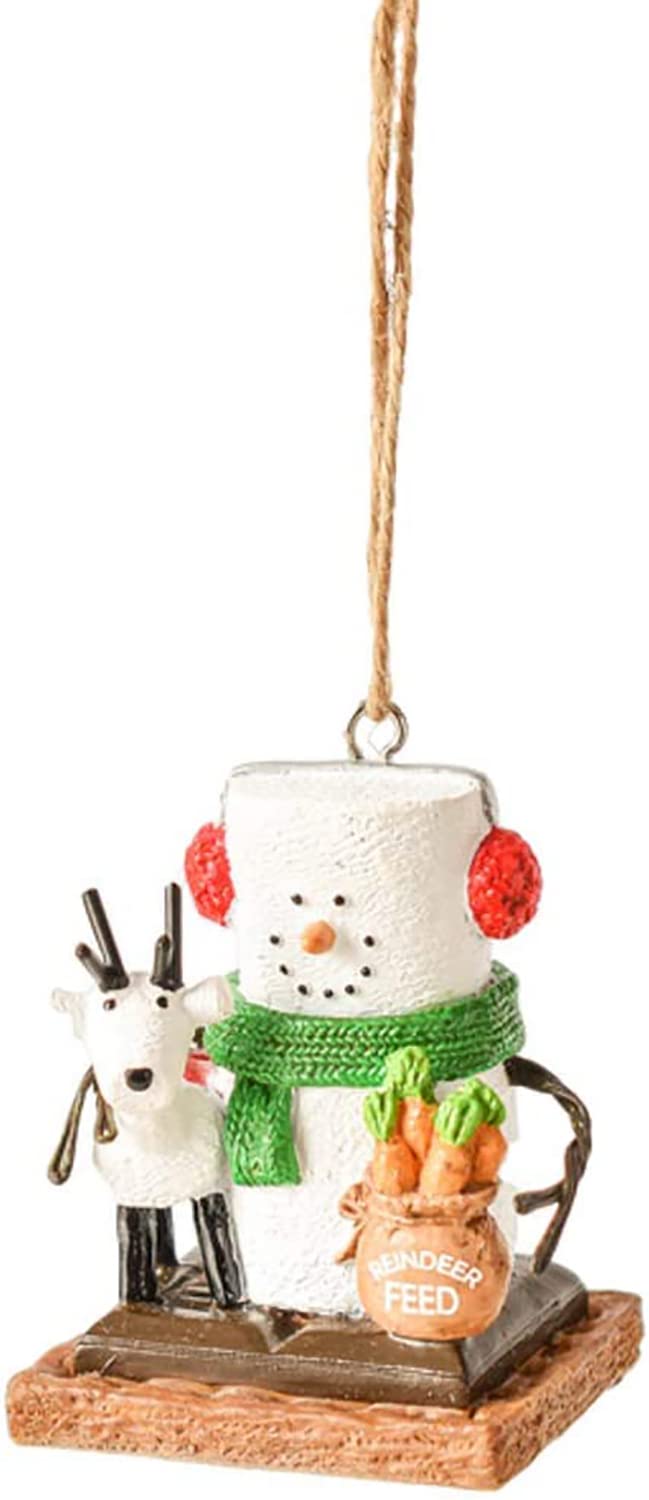 Ganz S Mores Reindeer Feed with Reindeer Christmas Ornament 2.6 Inch Multicolor