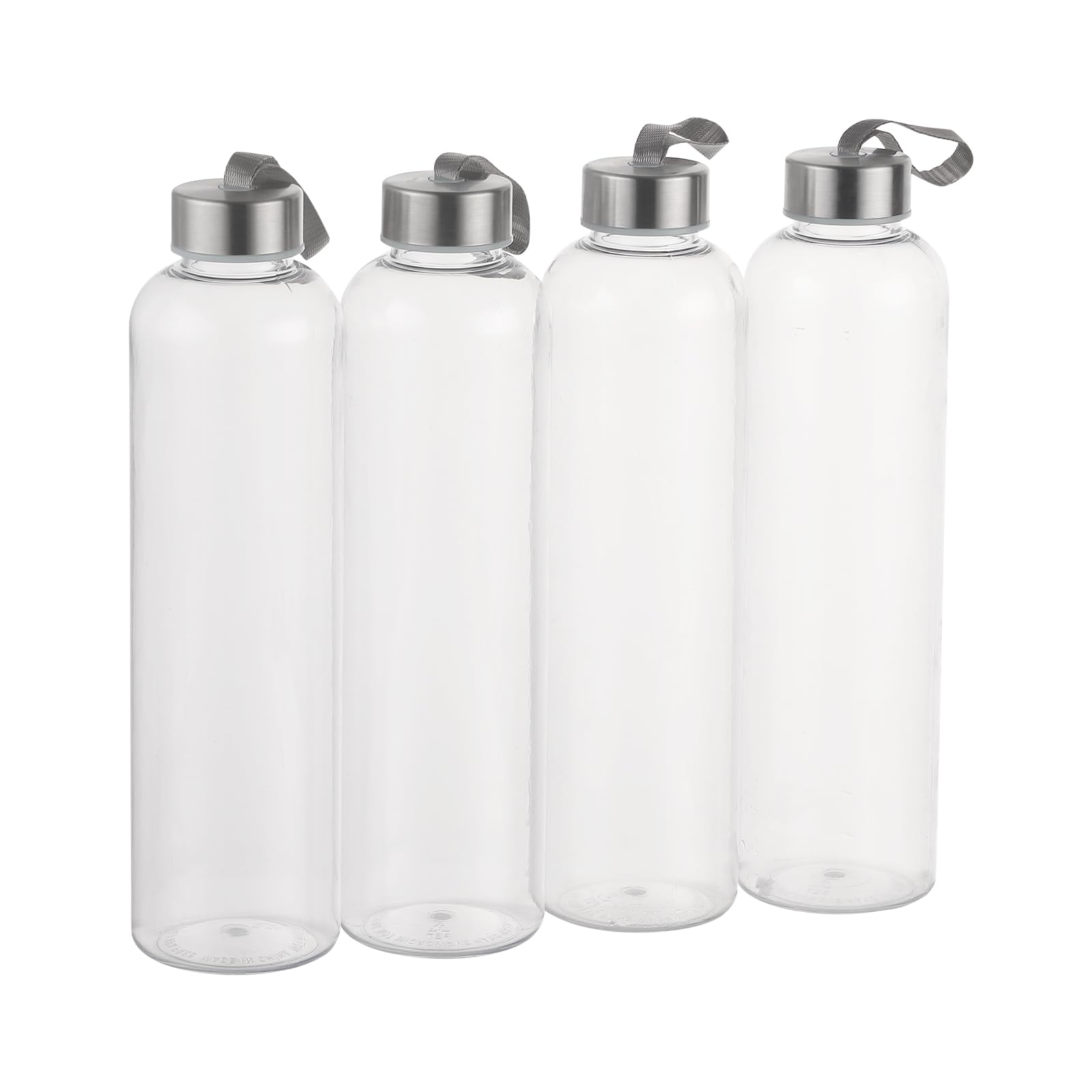 novelinks 4 Pack 27oz CLear Plastic Water Bottles with Airtight Lids
