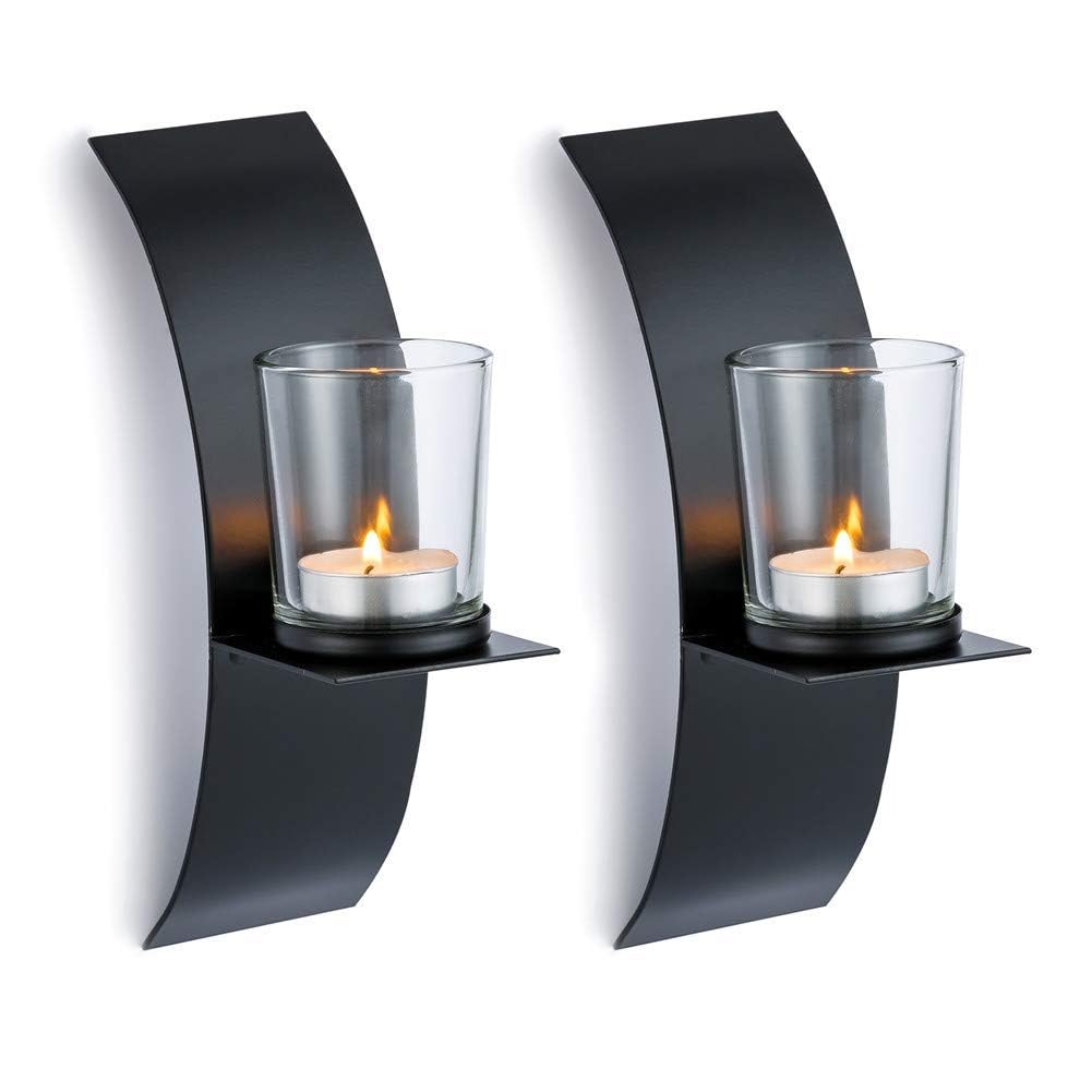 Sziqiqi Rustic Wall Candle Holder for Tealight Candles - Rustic Gold and Bronze Wall Mounted Candle Sconces Decorative Metal Wal