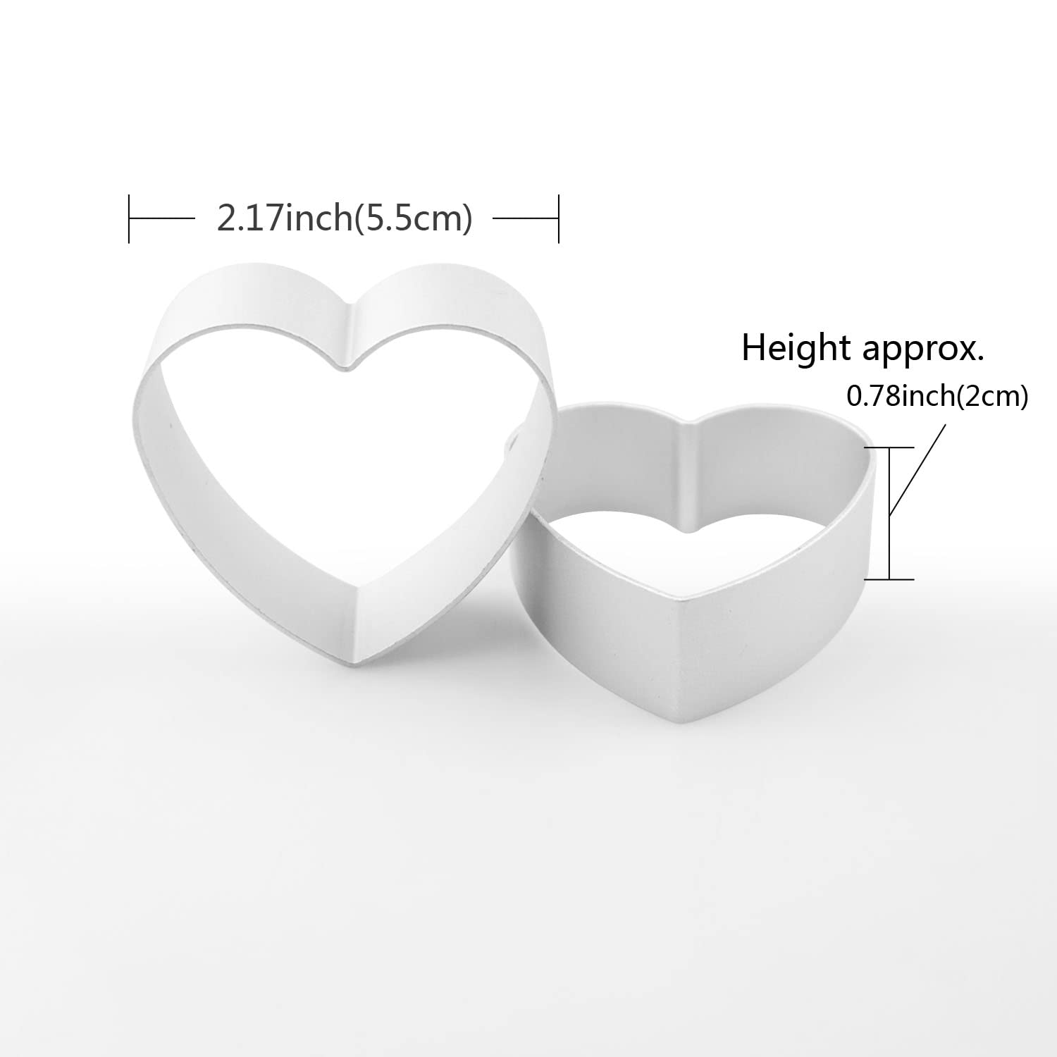 Fazhbary 6 Counts Heart Cookie Cutter Set Small Metal Valentine'S Day Cookie Cutters Heart Shaped Cookie Candy Food Mold Cutters
