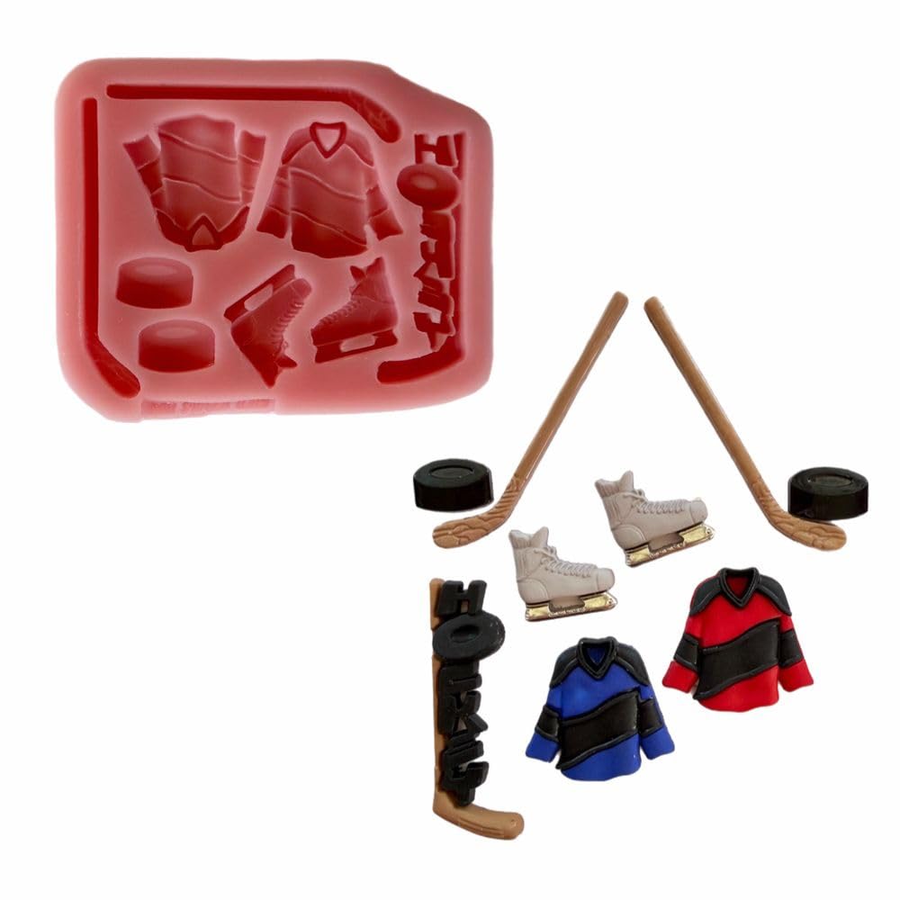 Hockey Sports Silicone Mold, (Measurements Second Picture/No Returns) Silicone Mold By Oh! Sweet Art