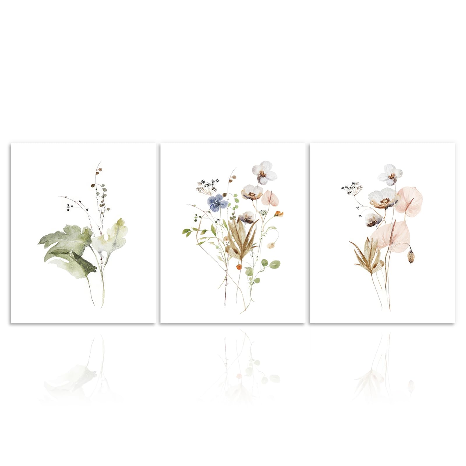 Dazzlewall Watercolor Flower Wall Decor Poster Minimalist Wildflower Wall Poster For Bedroom Living Room Decor 8X10 In Set Of 3