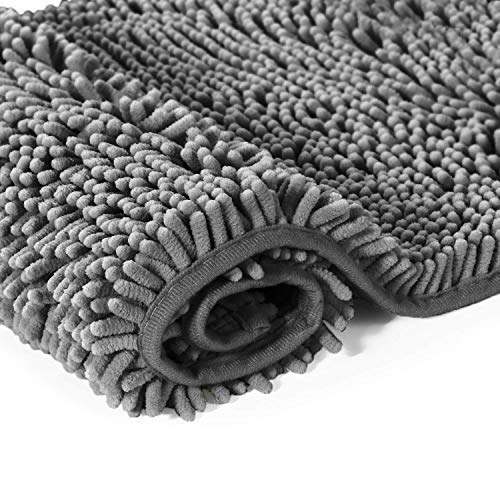 Luxurux Bath Mat-Extra-Soft Plush Bath Shower Bathroom Rug,1'' Chenille Microfiber Material, Super Absorbent Shaggy Bath Rug. Ma