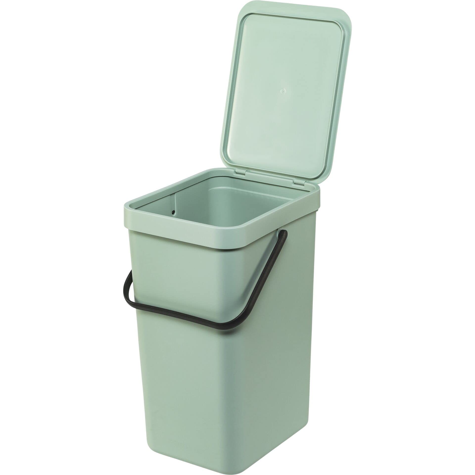 Brabantia Sort & go Kitchen Recycling can (42 galJade green) Stackable Waste Organiser with Handle & Removable Lid  Easy clean  Fixtures Included for Wallcupboard Mounting