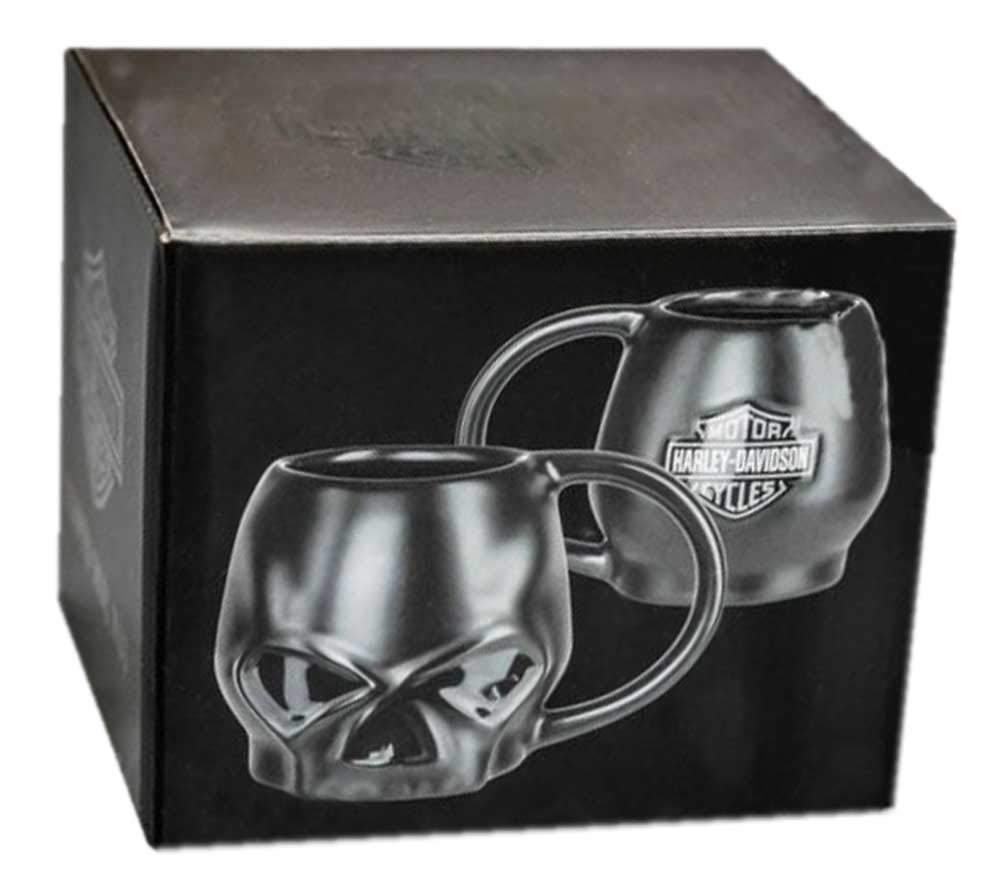 Harley-Davidson Core Sculpted Skull Coffee Mug, 14 Oz. - Matte Black Hdx-98616