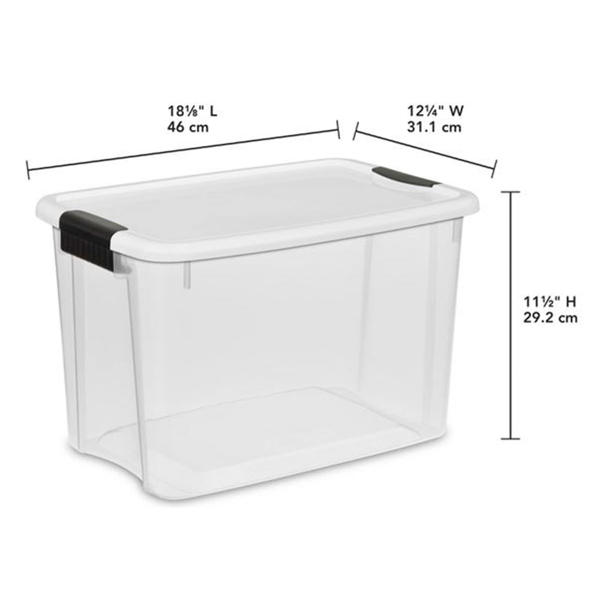 Sterilite 30 Qt Ultra Latch Box Stackable Storage Bin With Latching Lid, Organize Crafts, Clothes In Closets, Basements, Clear W
