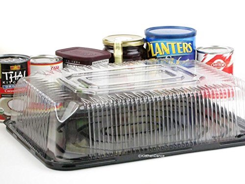 Kitchendance D & W Fine Pack Plastic Cake Display Carrier With Low Dome - 1/4 Sheet Plastic Cake Carrier, Perfect For Storage An