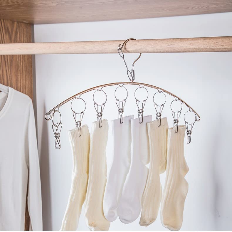 Skroad 4 Pack Stainless Steel Laundry Drying Rack Clothes Hanger With 10 Clips