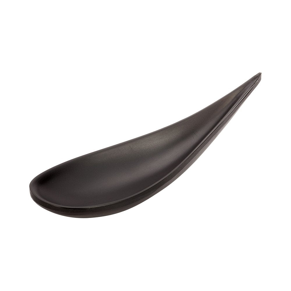 Restaurantware Voga 4.3 X 1.8 X 1.8 Inch Tasting Spoons 10 Teardrop Appetizer Tasting Spoons - Premium Versatile Black Melamine