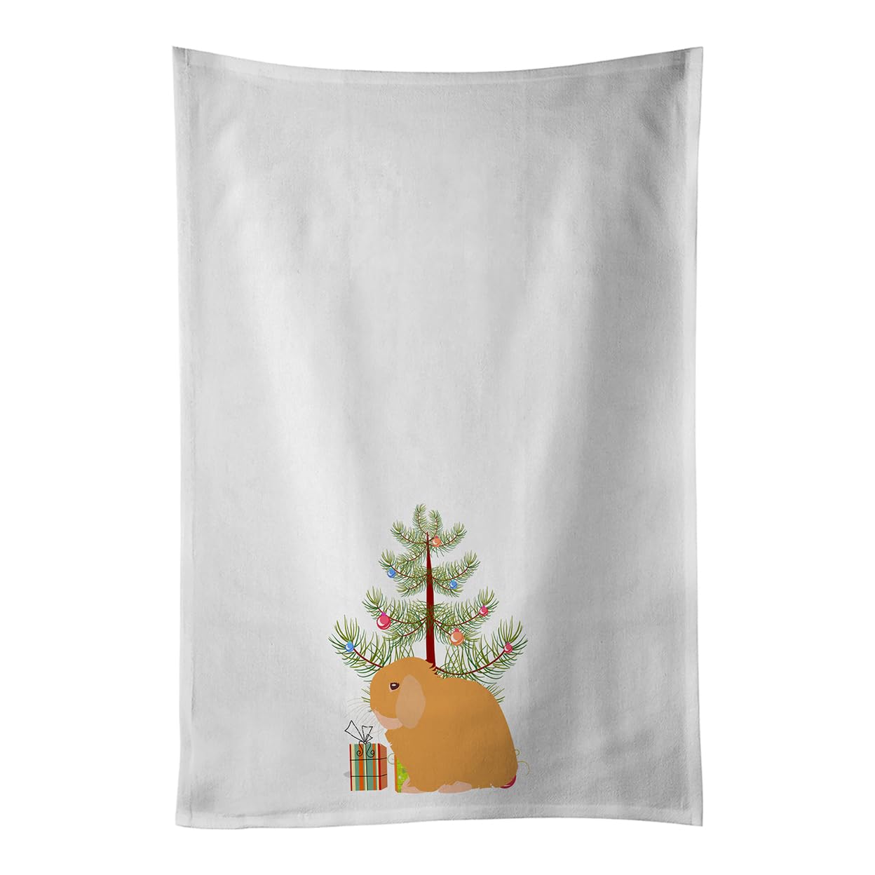 Holland Lop Rabbit Christmas White Kitchen Towel Set of 2