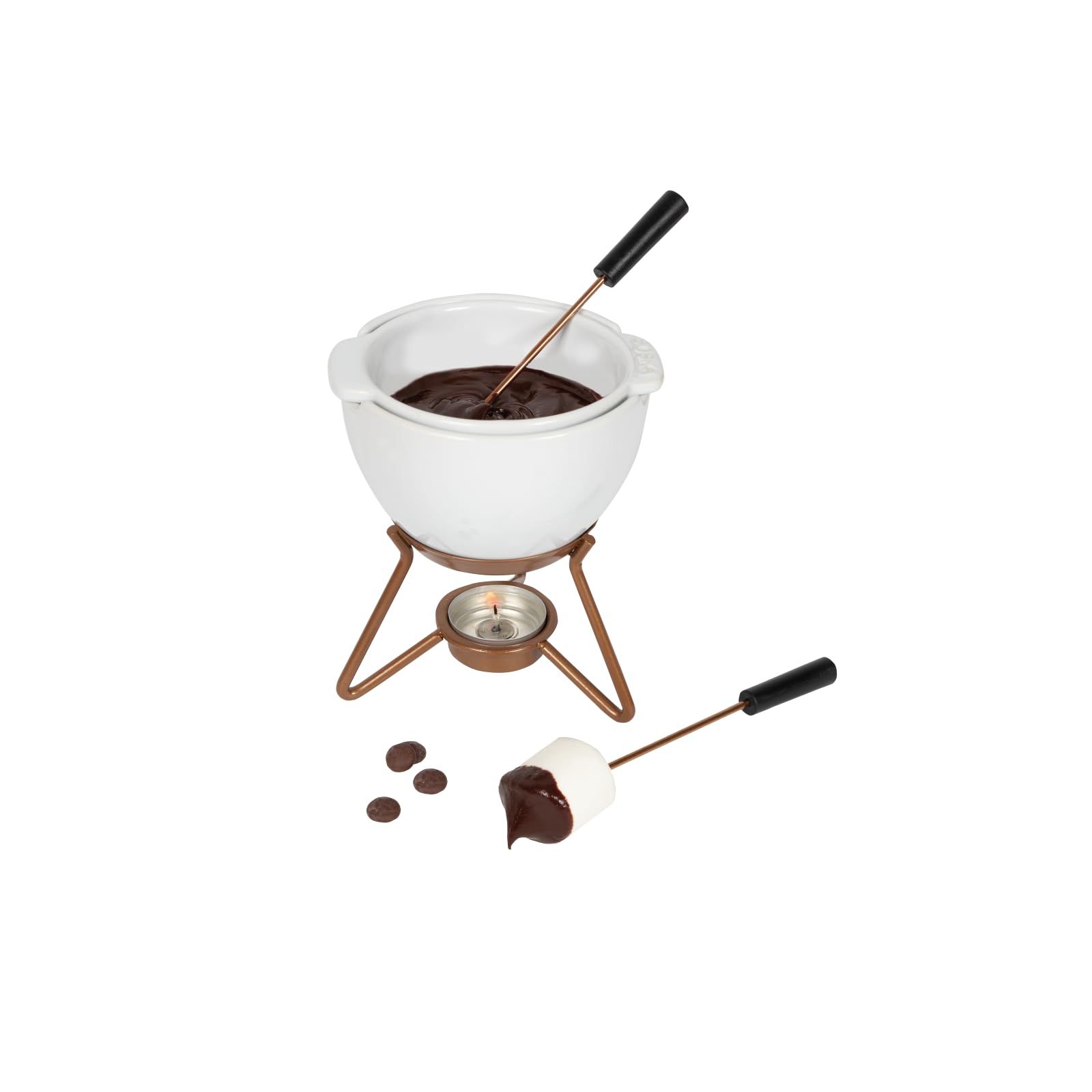 Boska Choco Petit Marie Fondue - Fondue Pot Set Microwave And Dishwasher Safe Ceramic Hot Pot Chocolate Fountain Snack - Small K