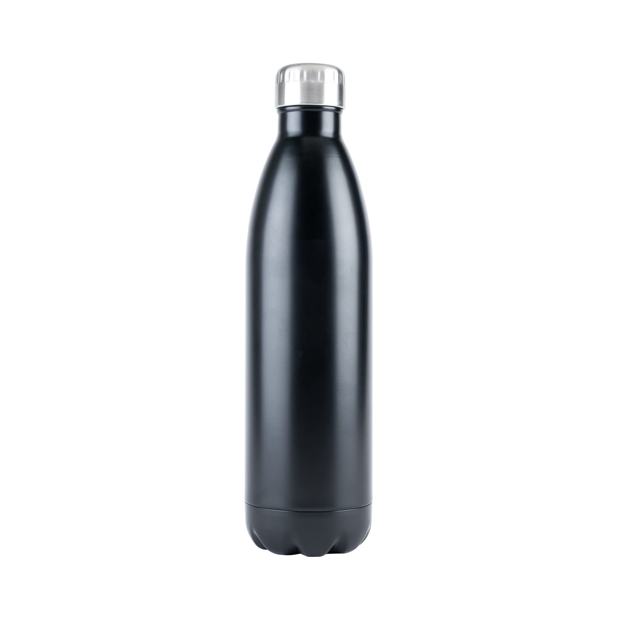 True True2Go Water Bottle, Double Walled Insulated Stainless Steel With Matte Finish, Dishwasher Safe 750 Ml / 25 Oz Black Set O