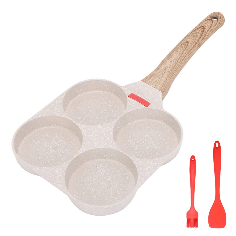 Bobikuke Egg Pan Egg Frying Pan, Fried Egg Pan Nonstick 4 Cups Pancake Pan Aluminium Alloy Cooker For Breakfast, Induction Compa