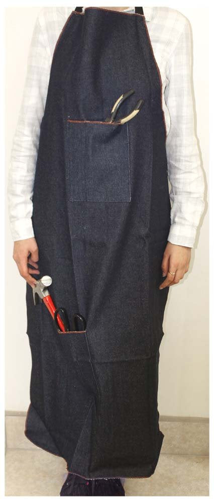 Dab 25'' X 34'' (63.5 X 86.4 Cm) Denim Apron With 2 Pockets | 23.5'' (59.7 Cm) W X 32'' (81.3 Cm) L | Robust Construction | Ergo