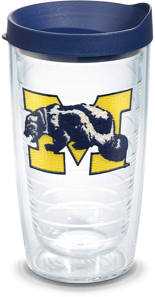 Tervis Michigan Wolverines College Vault Logo Tumbler with Emblem and Navy Lid 16oz, Clear