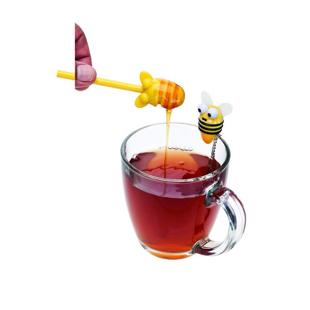 Msc International Joie Bumble Bee Infuser And Honey Dipper, For Loose Herbal Tea, 18/8 Stainless Steel, Bpa Free, One Size, Yell