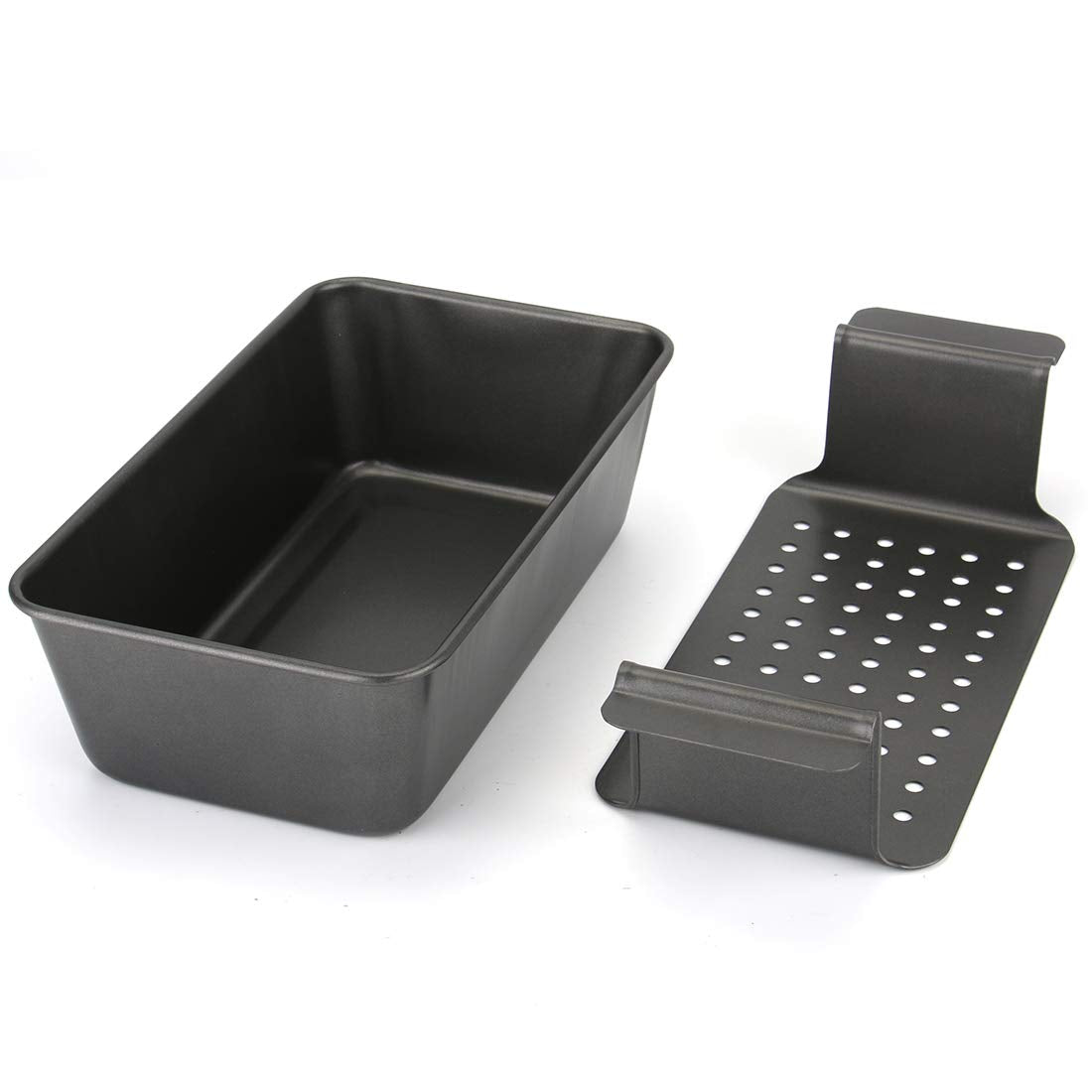 Tosnail 4-Piece Non-Stick Carbon Steel Meatloaf Pan Set - Black, Model T-MeatloafPan